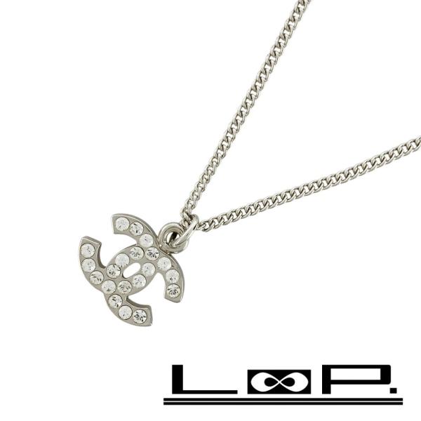 シャネル ■美品■ ココマーク ネックレスラインストーン アクセサリー シルバー メタル 07V 箱...