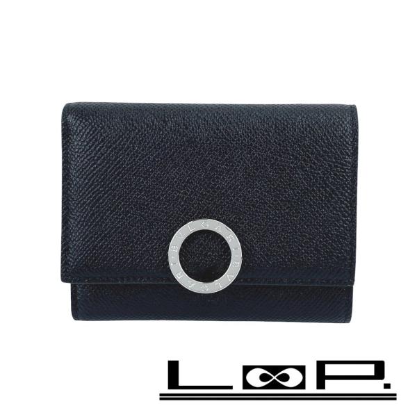 ブルガリ ■新同■ ブルガリブルガリ 三つ折り 財布 ウォレット ロゴクリップ レザー ブラック シ...