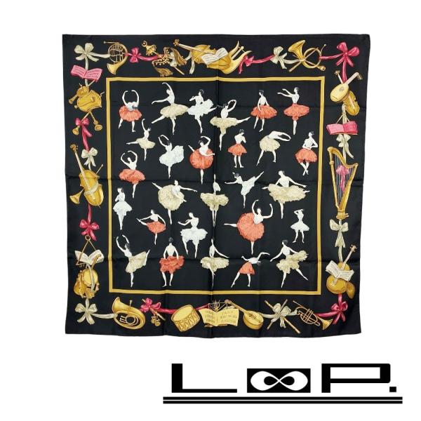 エルメス ■美品■ カレ 90 La Dance ラダンス バレエの踊り子 バレリーナ シルク ブラ...
