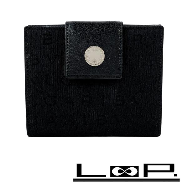 ブルガリ ■新同■ 二つ折り財布 ウォレット キャンバス ブラック レッド 箱 【606175】9