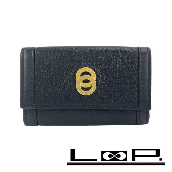 ブルガリ ■中古■ ブルガリブルガリ 6連 キーケース レザー GP ブラック ゴールド 【6092...