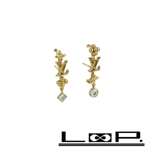 ルイヴィトン ■新同■ インザスカイ ピアス アクセサリー ラインストーン GP ゴールド M012...