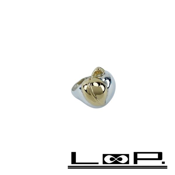 エルメス ■新同■ヴィンテージ■ POMME アップル リング 指輪 アクセサリー りんご コンビ ...