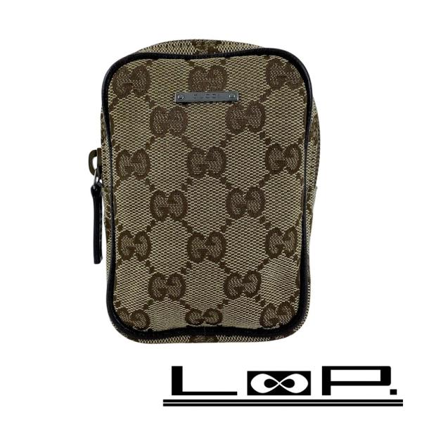 グッチ ■美品■ ポーチ 小物入れ シガレットケース GGキャンバス ブラウン 115249 【63...