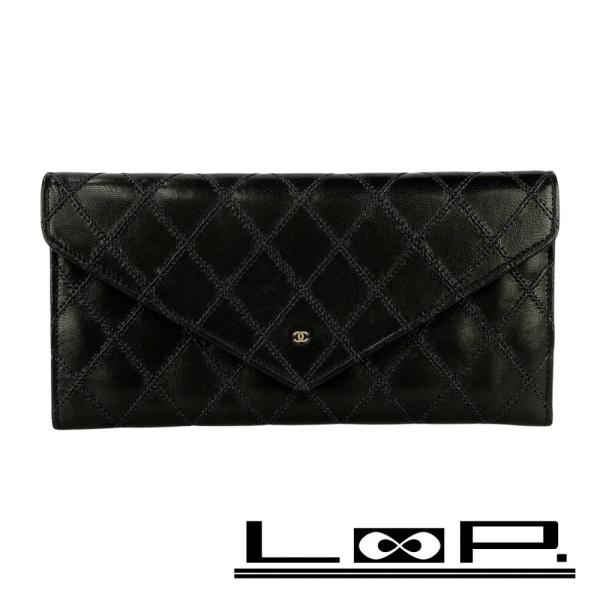 シャネル ■美品■ ビコローレ 長財布 ウォレット 小銭入れ 札入れ レザー ブラック 箱 【646...