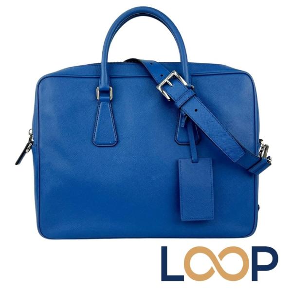 プラダ ■美品■ 2WAY ブリーフケース ビジネス バッグ ショルダー カバン トライアングルロゴ...