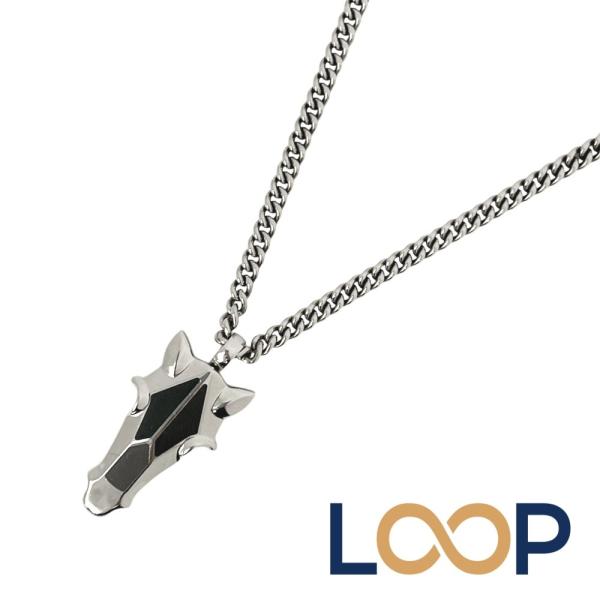 エルメス ■美品■ デストリエ ホーンヘッド ネックレス アクセサリー SS シルバー ブラック 箱...