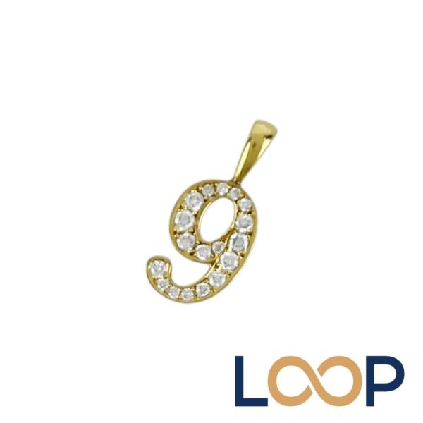 アイファニー ■美品■ No.9 ペンダント トップ チャーム ネックレス アクセサリー ゴールド ...