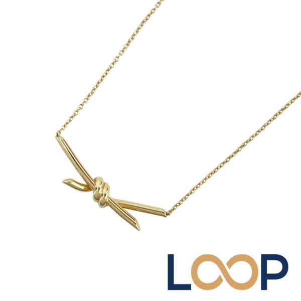 ティファニー ■新同■ ノット ペンダント ネックレス アクセサリー K18 PG750 ピンクゴー...