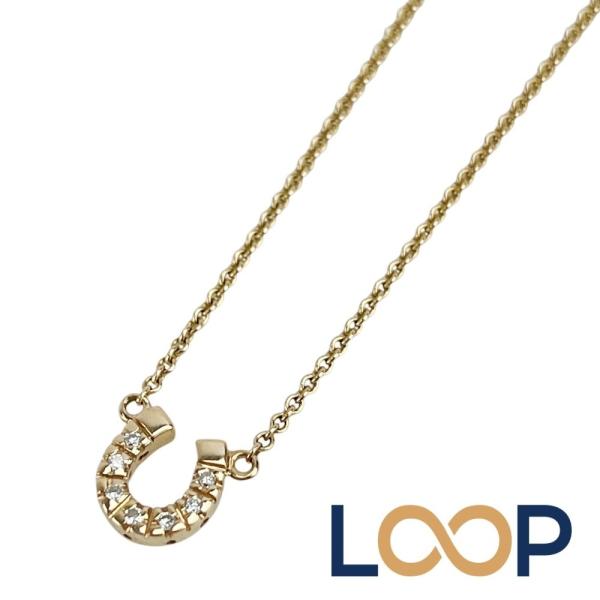 スタージュエリー ■美品■ ホースシュー ネックレス アクセサリー ダイヤ K18 PG750 ピン...