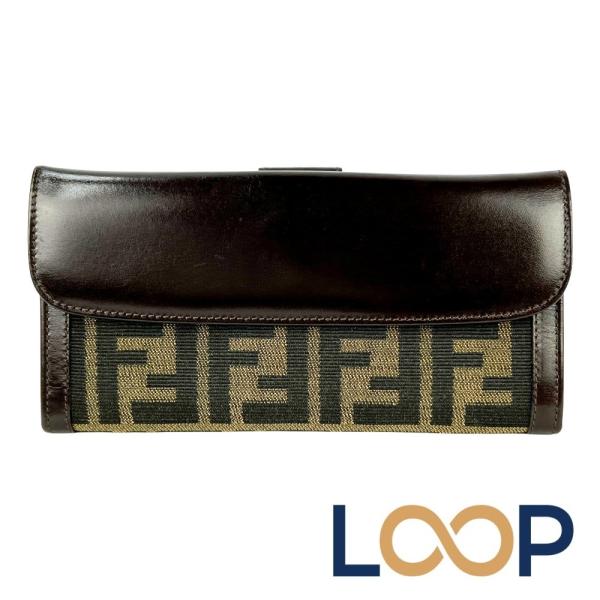 フェンディ ■美品■ ズッカ 長財布 ウォレット キャンバス ブラウン 箱【762628】13