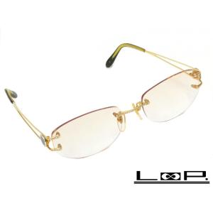 3F美品 PARIS MIKI K18 Dec. 眼鏡フレーム ☆ リム無し 度入りレンズ付き AU-309 Ti-P ブロンズカラー メンズ レディース ミキ ▼7L 3F美品 PARIS MIKI K18 Dec. 眼鏡フレーム ☆ リム無し 度入りレンズ