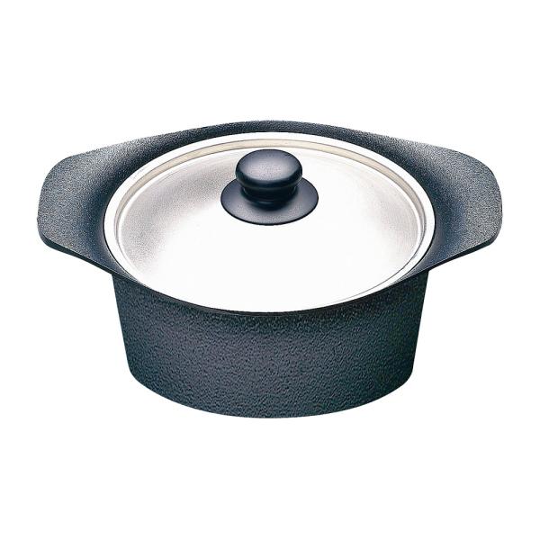 柳宗理　南部鉄器　鉄鍋　ステンレス蓋付　深型　22cm　ATT-10