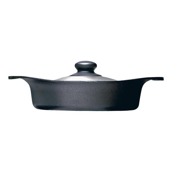 柳宗理　南部鉄器　鉄鍋　ステンレス蓋付　浅型　22cm　ATT-09