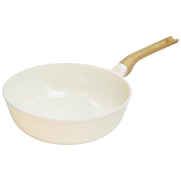 軽くて使いやすい　ホワイトセラミック　スーパーディープパン　28cm　ASL-A7