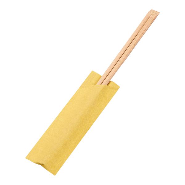 彩　いろどり　モダン　炭化竹天削割箸　袋入　24cm　からし　100膳入　XHS-I6