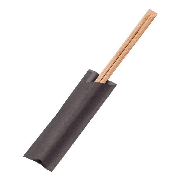 彩　いろどり　モダン　炭化竹天削割箸　袋入　24cm　黒　100膳入　XHS-I6