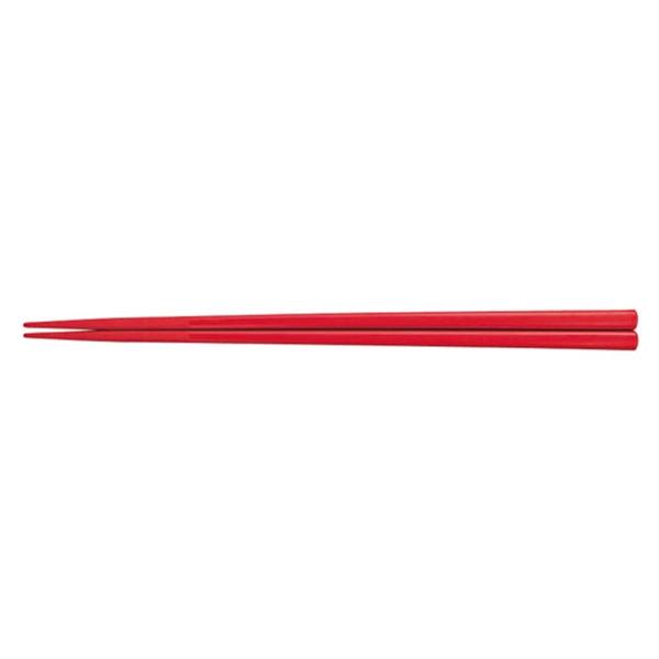 PBT　角無地箸　朱　22.5cm　10膳入　90030260　RHS-D2