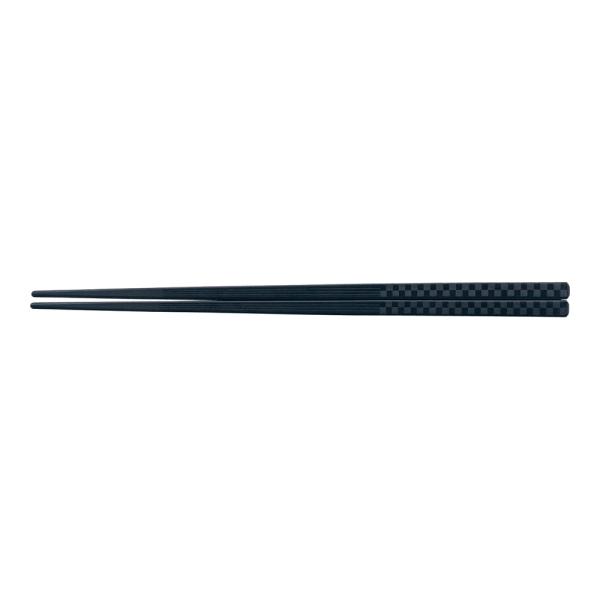 PBT　チェック四角箸　黒　22.5cm　10膳入　90032599　RHS-S8