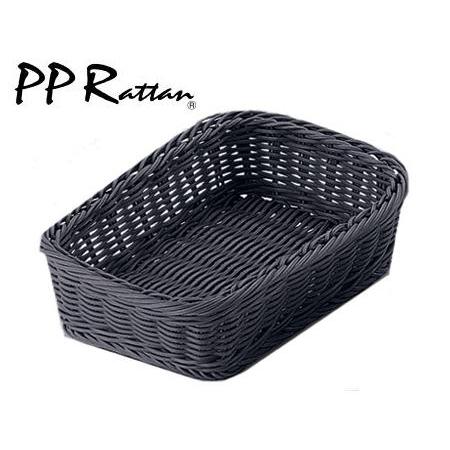 PPラタン　PP角型バスケット　ブラック　27型　RE-334-BK　WBS-36