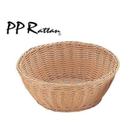 PPラタン　PP丸型バスケット　アイボリー　27型　RO-211-IV　WBS-37