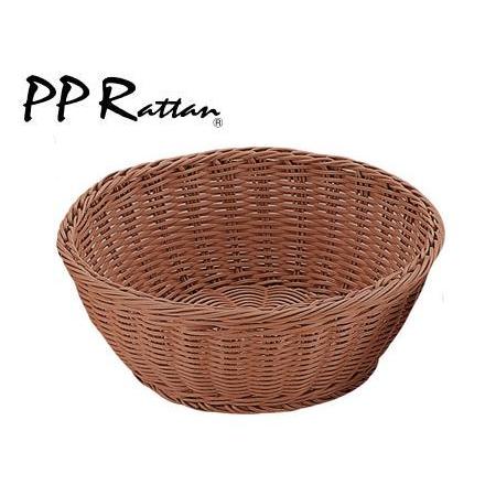 PPラタン　PP丸型バスケット　ブラウン　15型　RO-202-BR　WBS-38