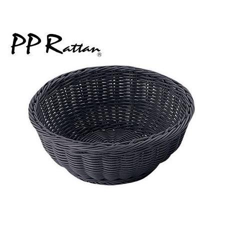 PPラタン　PP丸型バスケット　ブラック　30型　RO-435-BK　WBS-39