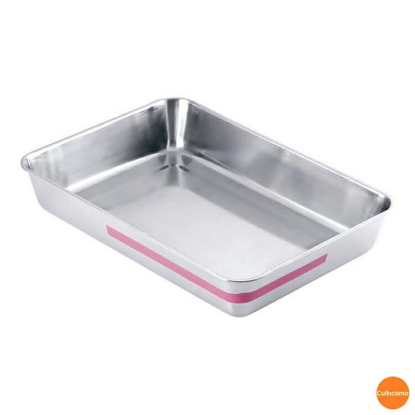 TKG　ステンレス　カラーライン　角バット　6枚取　ピンク　電解仕上　ABT-E5