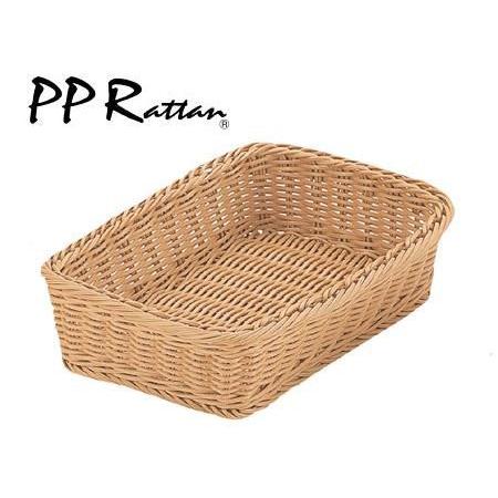 PP　Rattan　PP　角型バスケット　アイボリー　24型　RE-309-IV　WBS-34