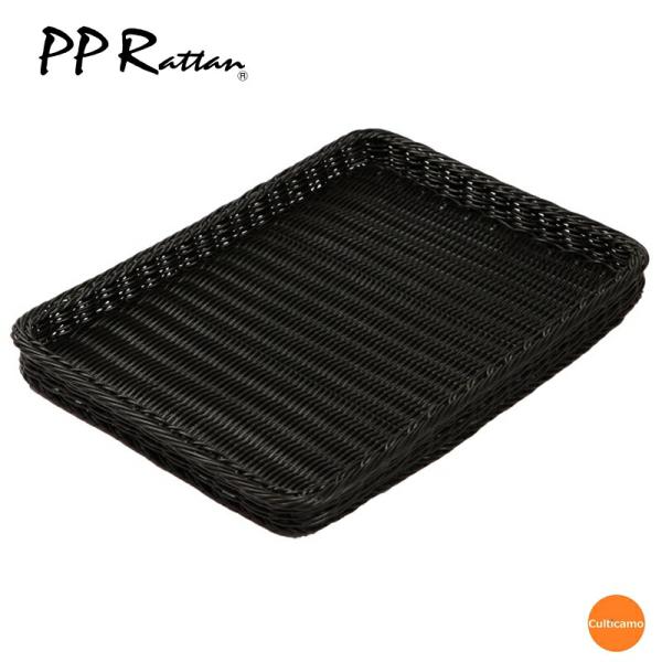 PPラタン　PPベーカリーバスケット  薄型　ブラック　30型　BB-4030-BK　WBS-86