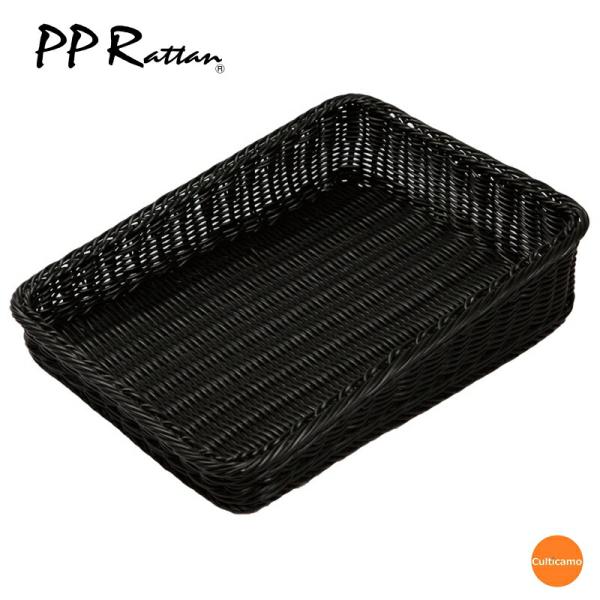 PPラタン　PPベーカリーバスケット  斜め　ブラック　30型　BB-K4030-BK　WBS-89