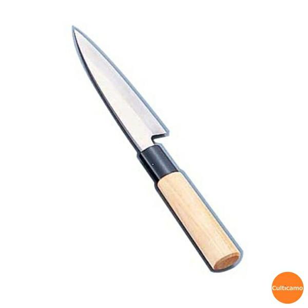 ステンレス鋼　防菌柄　貝サキ　片刃　12cm　ABU-06