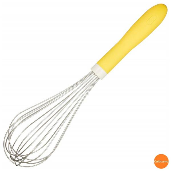 TKG　抗菌カラーハンドル　泡立　25cm　イエロー　BAW-32