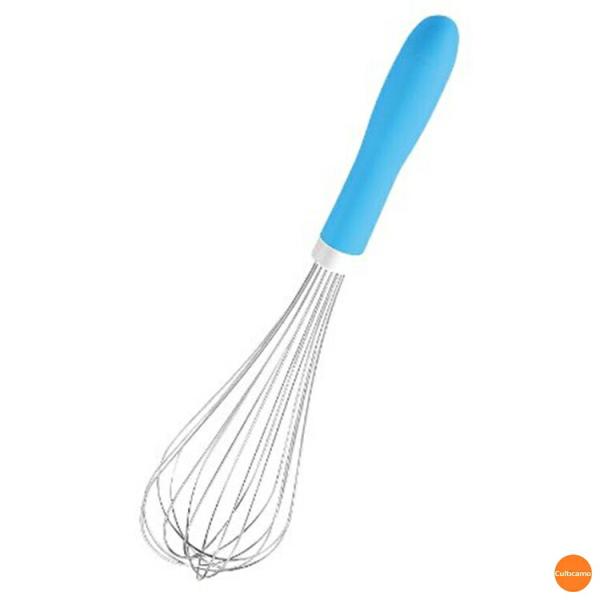 TKG　抗菌カラーハンドル　泡立　45cm　ブルー　BAW-32