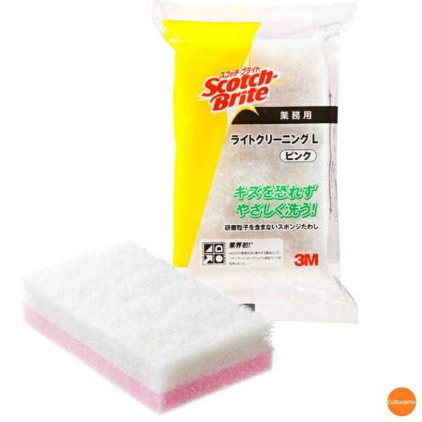 3M　スコッチブライト　ライトクリーニングたわし　L　ピンク　JTW-58
