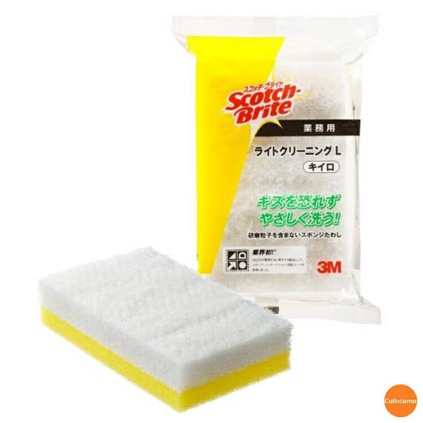 3M　スコッチブライト　ライトクリーニングたわし　L　キイロ　JTW-03