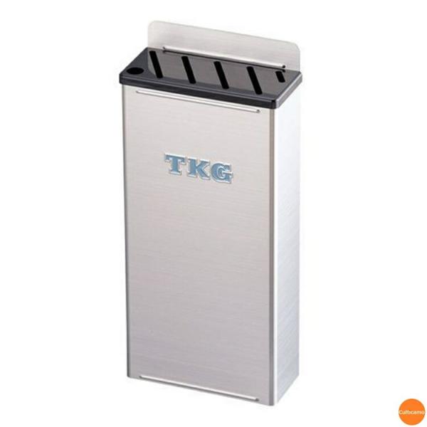 TKG　18-8　プラ板付　カラーナイフラック　小　Aタイプ　黒　AHU-65