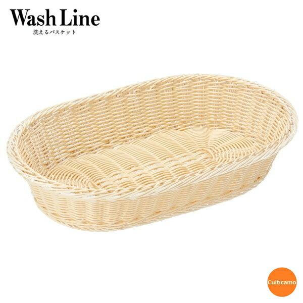 樹脂バスケット　小判型　白　45cm　91-085A　WBS-17