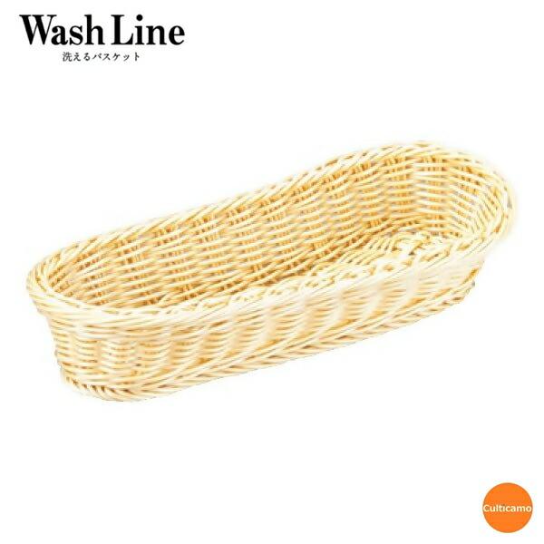 樹脂バスケット　小判型　白　27cm　91-002A　WBS-17