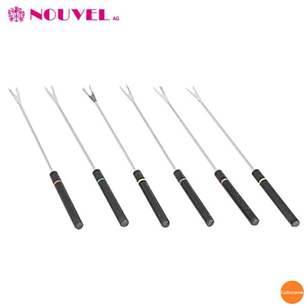 ヌーベル　プラ黒柄　フォンデュフォークセット　6PCS　PHO-36
