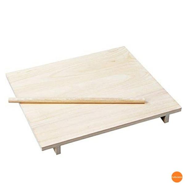 木製　のし板　めん棒付　桐材　中　80cm×70cm　ANS-07　メーカー直送品　代引き決済不可