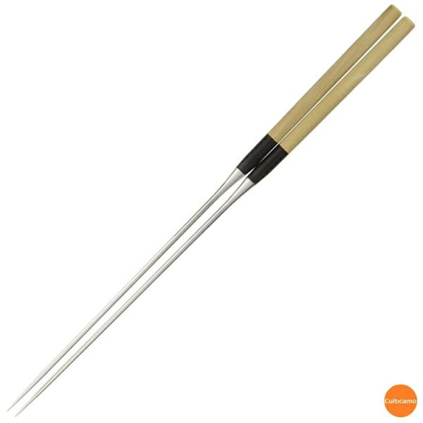極上　白木柄　盛箸　積層強化木柄付　21cm　BML-24