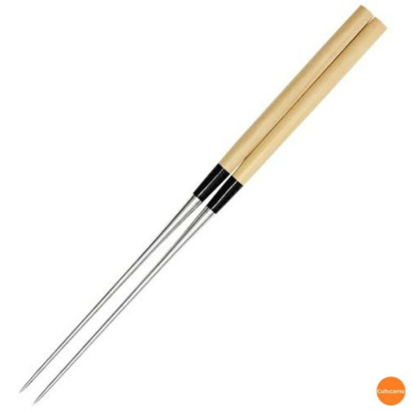 本焼ステンレス　朴柄　盛箸　12cm　BML-22