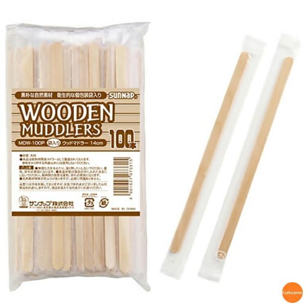 個包装　ウッドマドラー　14cm　MDW-100P　100本入　GMD-06