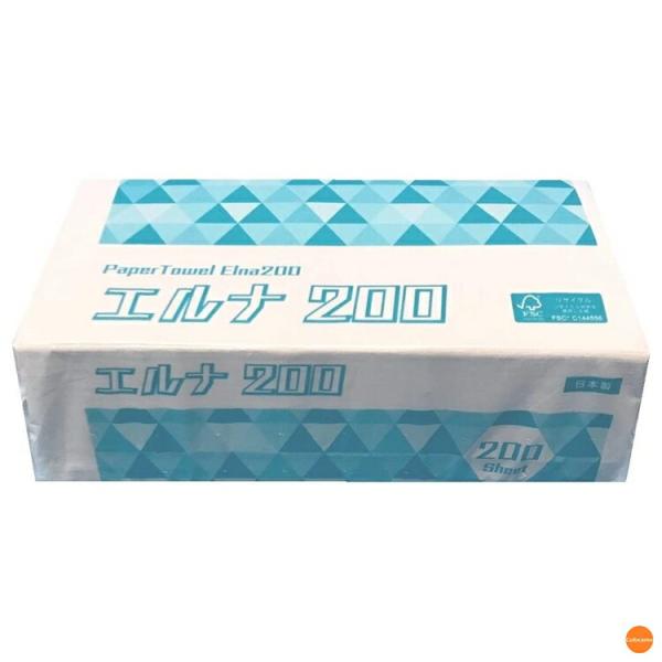 紙タオル　エルナ　中判サイズ　200枚入　KTO-74