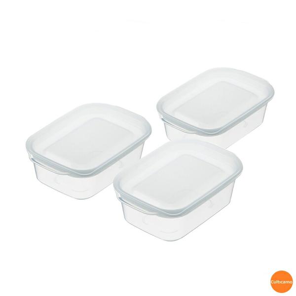 楽ちんパック　角型　3個入　クリアホワイト　180ml　ARK-02