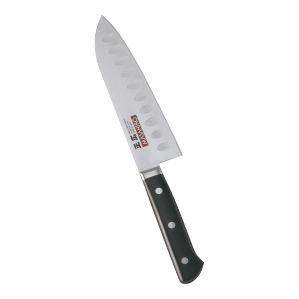 正広　MV-H鋼　ディンプル　三徳型　両刃　17.5cm　14993　プラ柄　AMS-L2