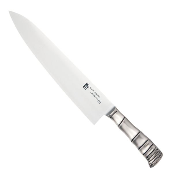 タマハガネ　竹　牛刀　両刃　18cm　TK-1106　ATM-42