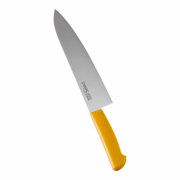 関兼次　カラーセレクト　牛刀　両刃　24cm　3016-YE　イエロー　AKL-30