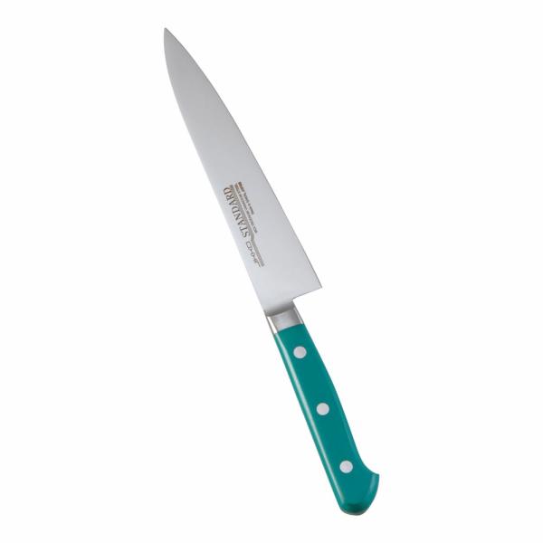 堺實光　スタンダード　抗菌　プラ柄　ツバ付　ペティナイフ　両刃　15cm　緑　56043　AZT-6...